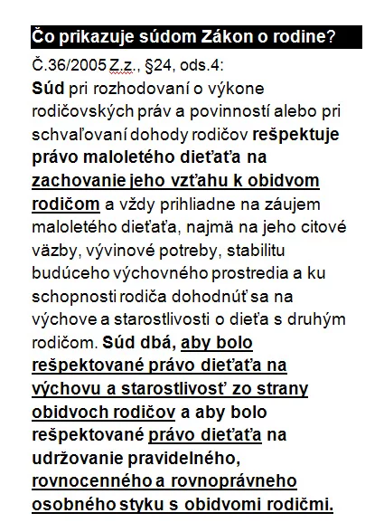 Znenie terajšieho Zákona o rodine Znenie terajšieho Zákona o rodine